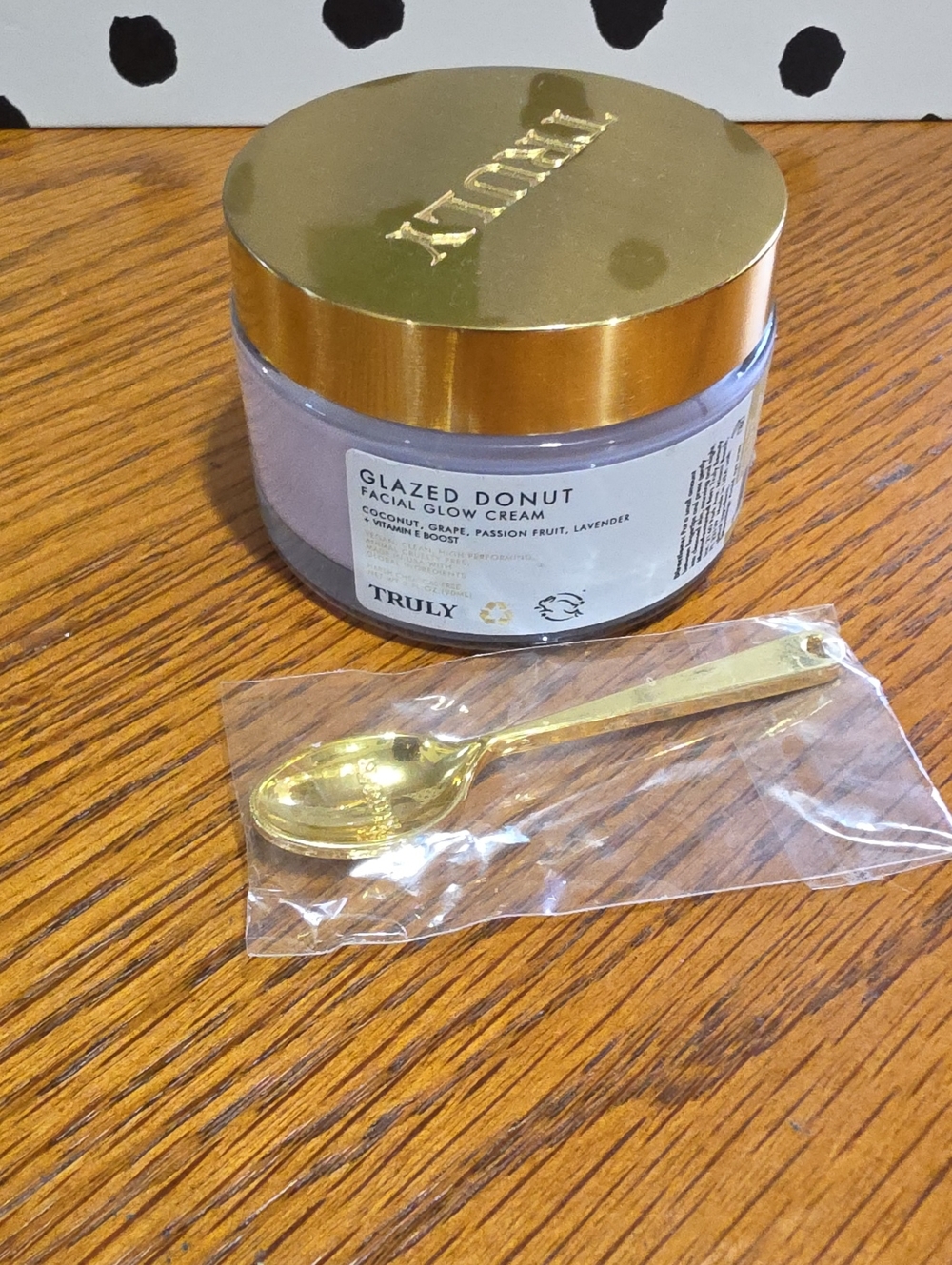 TRULY Moisturizer Jar with Gold Lid and Lavender Body